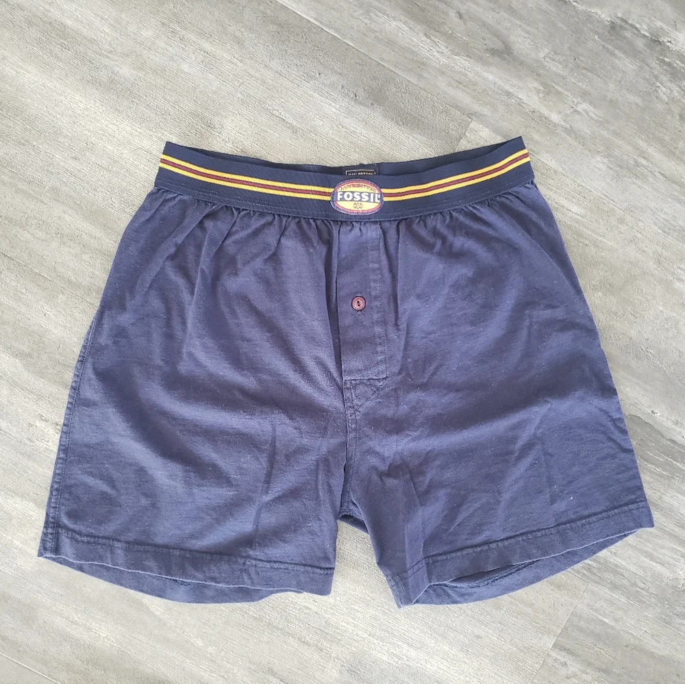 Navy Detailed Fossil Boxer Brief